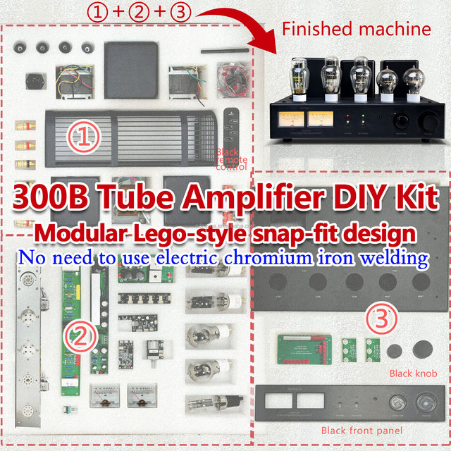 300B Tube Amp Kit, Hand-Assembled & Custom Signature Unique Audiophile Gift & Collection