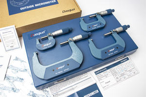 Dasqua Set di micrometri esterni di alta qualità 4 pezzi 0-25mm 25-50mm 50-75mm 75-100mm strumento di misurazione per micrometro esterno manuale - Product Image 3