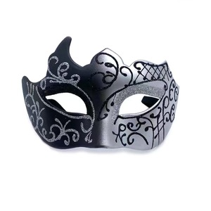 Masque de carnaval d'Halloween, Pâques, fête, cosplay, demi-visage, romain, argenté, rouge, doré, noir, en PVC léger, soie, plastique, Halloween - Product Image 6