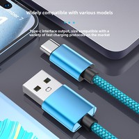 Kabel Data Ponsel Tipe-C Grosir Pabrik dengan Bahan Nilon Anyaman untuk iPhone Samsung Pengisian Cepat dan Transfer Data