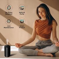Diffuseur d'huiles essentielles sans eau à ultrasons, fonctionnant sur USB et piles, en alliage d'aluminium noir, pour la maison, la voiture et les hôtels.
