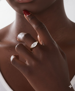 Groothandel Ring Lab Grown Marquis Diamant CVD HTHP Diamant IGI Klasse Ring 18kt Massief Goud Echt Diamanten Verlovingsringen - Product Image 4