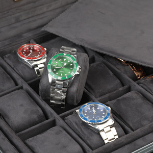 Sang Trọng Tùy Chỉnh Tự Động Người Đàn Ông Của Bộ Sưu Tập Đồng Hồ Hộp 24 Khe Cắm Tổ Chức Đồng Hồ Vali Lưu Trữ Với Mã Khóa - Product Image 4