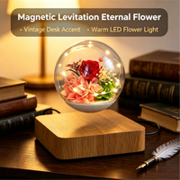 Rose stabilisée à lévitation magnétique, lampe de table flottante, cadeau personnalisé pour femme romantique, cadeau pour petite amie