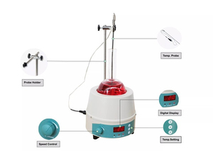 Manta Calefactora con Pantalla Digital y Agitador Magnético, Equipo de Laboratorio para Calentar hasta 450 Grados, 98-III-B-500ml Digital He - Product Image 3