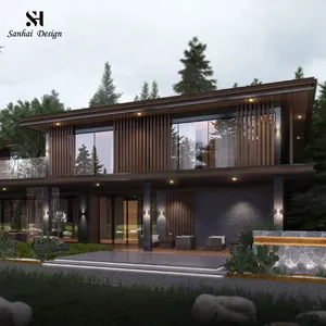 Sanhai mimarlık tasarım hizmeti Modern Villa ev bina inşaatı mimari 3D render CAD ana Plan çizimleri