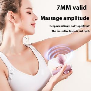 Pistola de masaje de alivio corporal de terapia de calor inalámbrica portátil Motor sin escobillas de doble cabezal que funciona con pilas Velocidad de fascia de tejido profundo - Product Image 4