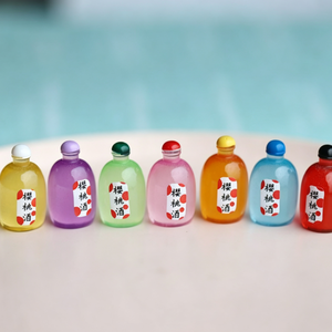 Miniature Simulation Bottle 3D DIY Resin Ornament Accessory Transparent <strong>Cherry</strong> <strong>Liqueur</strong> Dollhouse Resin Accessory KeyCharms - Product Image 2