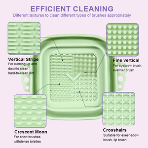 Foldable <b>Silicone</b> Makeup Brush Cleaning Bowl Washing Mat Cosmetic Cleaner <b>Tool</b> for Powder Puff Beauty Sponge Home Use - Product Image 4