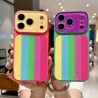 Coque pour iPhone 18 Pro, nouvelle coque de téléphone tendance en acrylique avec blocs de couleur arc-en-ciel pour iPhone 18 17 16 Pro Max, coque de protection pour téléphone