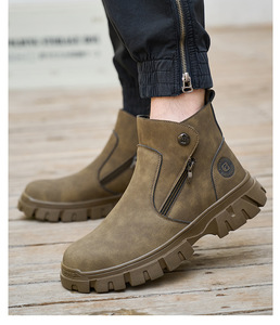 Chaussures <span class=keywords><strong>de</strong></span> sécurité pour soudeurs HS906-1, prix d'usine, antidérapantes, résistantes à l'usure, en cuir microfibre, avec fermeture éclair latérale - Product Image 6