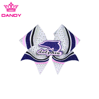 Noeuds de cheerleading de Noël personnalisés avec strass, nœuds pour cheveux de filles