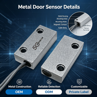 E-5continents Door Magnetic Switch Wired Security Detector Model 5C-51 Zinc Alloy Doors/Windows Normally Open/Closed Fire Alarm