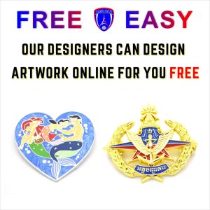 Haute qualité conception personnalisée belle marque mignonne dessin animé émail broche sirène filles coupe évider émail broche pour cadeau - Product Image 5