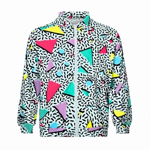 Ropa Deportiva Urbana y Streetwear Retro de los 80s y 90s, Unisex, con Patrón Geométrico, 100% Nailon Transpirable, Cierre con Cordón Ajustable, para Primavera - Product Image 2