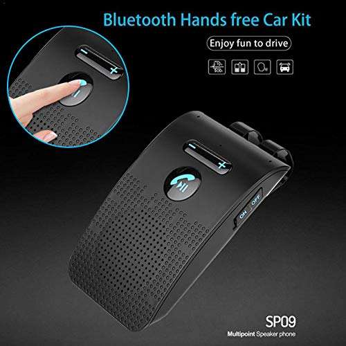 SP09 Wireless Vehicle Car bluetooth Handsfree Hands-free Speakerphone Sun Visor Music Player Car Kit With Mic