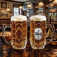 Verres à bière classiques en verre transparent de 13 oz, prêts à être expédiés, avec logo et emballage personnalisés, faible MOQ, écologiques et réutilisables, en stock