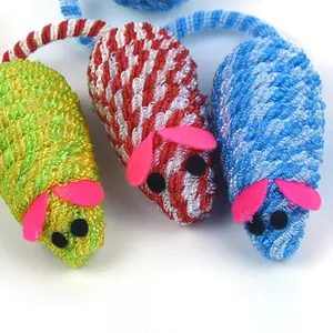 2024定制小老鼠棉绳可爱猫毛绒毛绒动物玩具出售