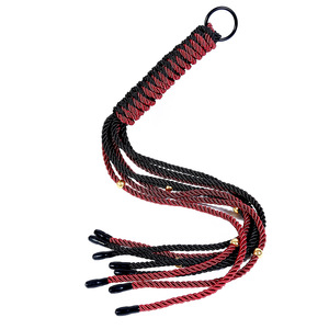 BDSM látigos negros y rojos juguete sexual pareja herramientas divertidas privadas para mujeres parejas coqueteo esclavo exótico SM látigo - Product Image 2