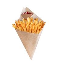 Impression de chips jetables bâtons de mozzarella emballage boîtes triangulaires kraft avec cône en papier frites trempage sauce