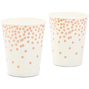 Lot de 50 gobelets en papier à double paroi de 9 oz, couleur or rose, avec confettis, pour vin, whisky, boissons gazeuses et fêtes – Vente directe usine - Product Image 5