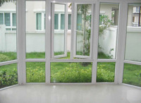 Ventanas Abatibles de PVC y UPVC, Resistentes al Viento y Ahorradoras de Energía, Doble Acristalamiento o Acristalamiento Simple, Hechas a Medida