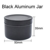 Heißer Verkauf 50ml Schwarz Weiß Rot Gold Runde Aluminium Blech Glas Metall Verpackung Behälter Topf zur Aufbewahrung von Kerze
