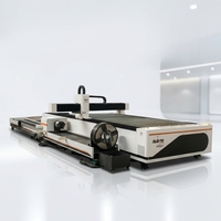 Machine de découpe laser à fibre intégrée 6015 pour tôles et tubes, 6000W, pour grandes plaques et tuyaux jusqu'à 360mm, découpeuse CNC double usage