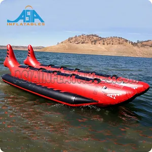 充气鲨鱼船香蕉船可牵引滑水管，浮水自行车喷气踏板船