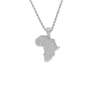 Africa pendant, hip hop jewelry men's and women's <b>necklaces</b>, <b>solid</b> zirconium pendant - Product Image 5