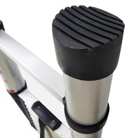 Échelle télescopique pliable en aluminium de 16,5 pieds à 13 marches, design moderne, mécanisme de verrouillage, conforme à la norme EN 131, pour utilisation en extérieur et en supermarché