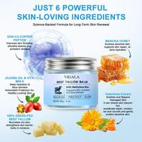 Pelembap Wajah Anti Penuaan Label Pribadi Blue Copper Peptide GHK-Cu Whipped Beef Tallow Balm Pengencang Meningkatkan Elastisitas Kulit