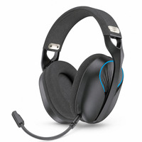 Casque de jeu sans fil WISDOMUP TDE-23 6.0, casque supra-auriculaire avec micro, audio haute résolution, 15 heures d'autonomie pour PC, PS4, Xbox