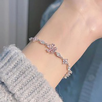 Bracelet fleur rose chaud transfrontalier lumière luxe dame tempérament sens de haute qualité des filles accessoires de mode