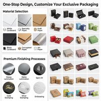 Coffret à bijoux personnalisé avec logo, boîte à anneaux, boucles d'oreilles et colliers en papier beige moucheté, style minimaliste et luxueux, avec sac cadeau