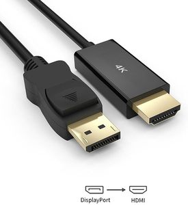 Câble DisplayPort DP plaqué or pour HDTV, mâle, 6 pieds (1,8 m), gaine PVC multimédia, résolution 1080p pour HDTV, ordinateur, DVD - Product Image 3