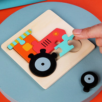 Rompecabezas de madera 3D personalizables CE CPC al por mayor, juguete Montessori, juguete de interacción entre padres e hijos, rompecabezas de dibujos animados para niños
