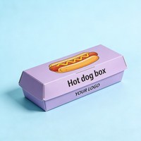 Boîte d'emballage personnalisée pour hot-dogs, boîte à emporter en papier de qualité alimentaire pour restaurant de restauration rapide avec impression de logo
