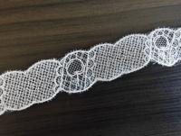 Bordure en dentelle transparente brodée à pois ondulés de 2,5 cm de large, en maille polyester, avec bordure élastique festonnée, accessoires pour vêtements et lingerie, filles et garçons