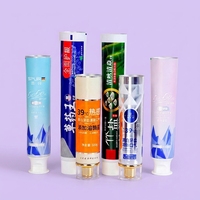 Tubes de dentifrice cylindriques personnalisés en aluminium-plastique avec logo, 12,7-35 mm, 90 ml, vente en gros, bouchon à vis, étiquette privée UV