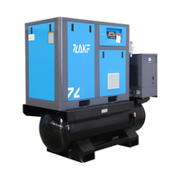 Compresor de Aire Industrial de Tornillo Estacionario ZAKF de 20 HP, 15 KW, 16 Bares, Refrigerado por Aire, con Secador de Aire y Tanque para Corte por Láser