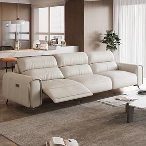 Sofá Reclinable Eléctrico en Forma de L, Ecológico, de Cuero Genuino de Primera Calidad, Muebles Modernos para Sala de Estar - Product Image 3