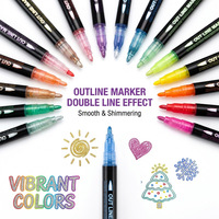 Stylo double pointe fluorescent à paillettes, marqueur pour la création de cartes, les vœux d'anniversaire, la peinture, les loisirs créatifs