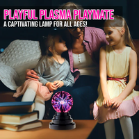 Sphère magique boule de plasma en cristal veilleuse 3 pouces pour enfants jouet scientifique électrostatique boule ionique atmosphère lampe de nuit