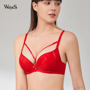 חזיית הלבשה תחתונה תחרה Weiyesi אדומה חמה סקסית חזיות גריל חדשה גברת צעירה <span class=keywords><strong>Xxx</strong></span> 38 תמונות גודל חזייה - Product Image 2