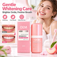 Tablettes de dentifrice probiotiques au bicarbonate de soude saveur pêche personnalisées OEM pour une haleine fraîche et une hygiène bucco-dentaire améliorée