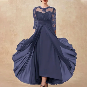 Nuovi Arrivi 2026: Abito Lungo a Trapezio in Chiffon con Pizzo Traforato, Vestito Formale da Sera per la <span class=keywords><strong>Madre</strong></span> della Sposa - Product Image 4