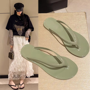Popular Style Wedge Clip Open Toe Flip-flops Women Outfit 2026 Summer New Out-of-the-way Simple Super Soft Thick Sandals - Product Image 3