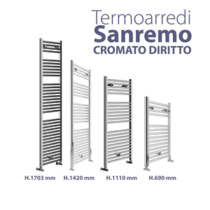 SANREMO Thermal Weather-Resistant Chrome <b>Towel</b> <b>Bar</b> Size H.1110 X L.600 X I - Product Image 2