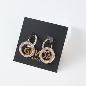 Cartes d'emballage et de présentation noires personnalisées avec logo imprimé pour bijoux, cartes suspendues pour bagues et colliers, accessoires de mode - Product Image 3